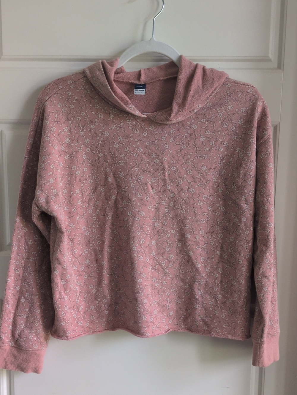 Old Navy Dusty Pink Floral Crewneck Hoodie